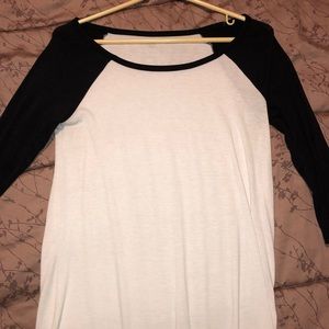 Black and white long sleeve shirt